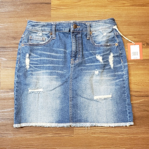 Mossimo Supply Co. Dresses & Skirts - Distressed denim skirt jean skirt grunge
